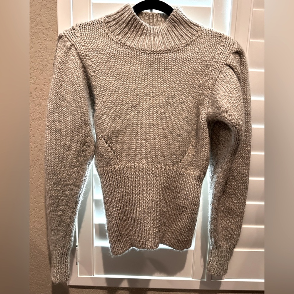 TOPSHOP Mock Sweater with Puff Sleeves